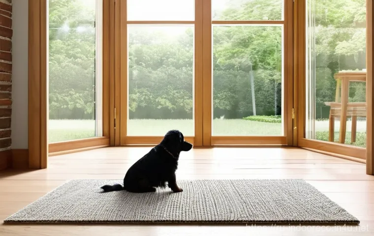 실내 미생물과 생태계 - **Prompt:** A tranquil and warmly lit living room, adorned with natural wood furnishings and vibrant...